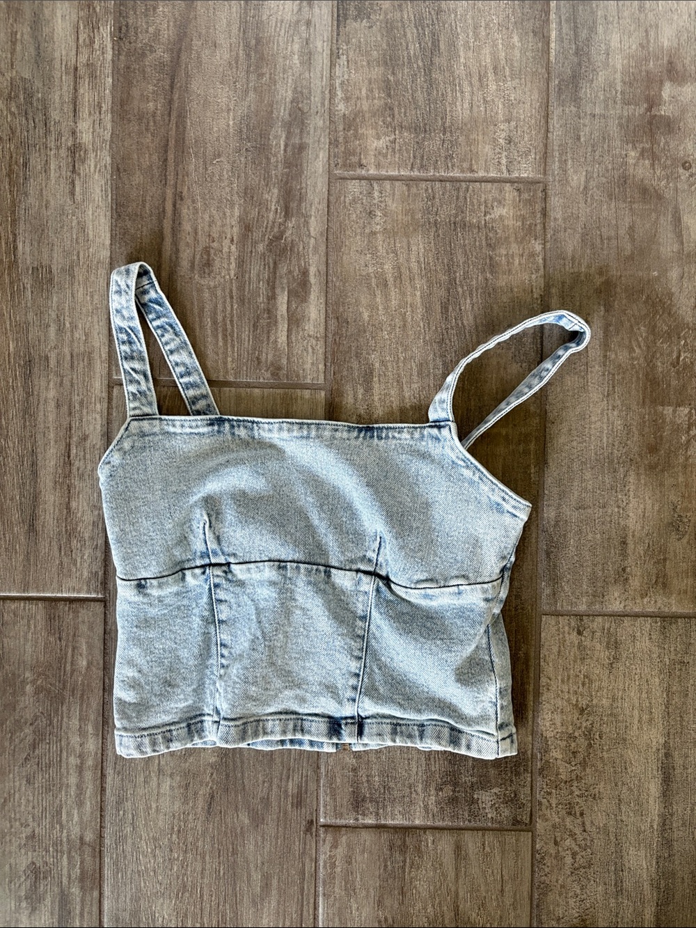 GB girls Light Blue Denim Cropped Tank Top